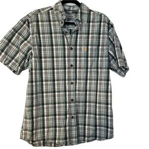 Carhartt Relaxed Fit Multicolor Plaid Short Sleeve Button Down Men's Size Medium